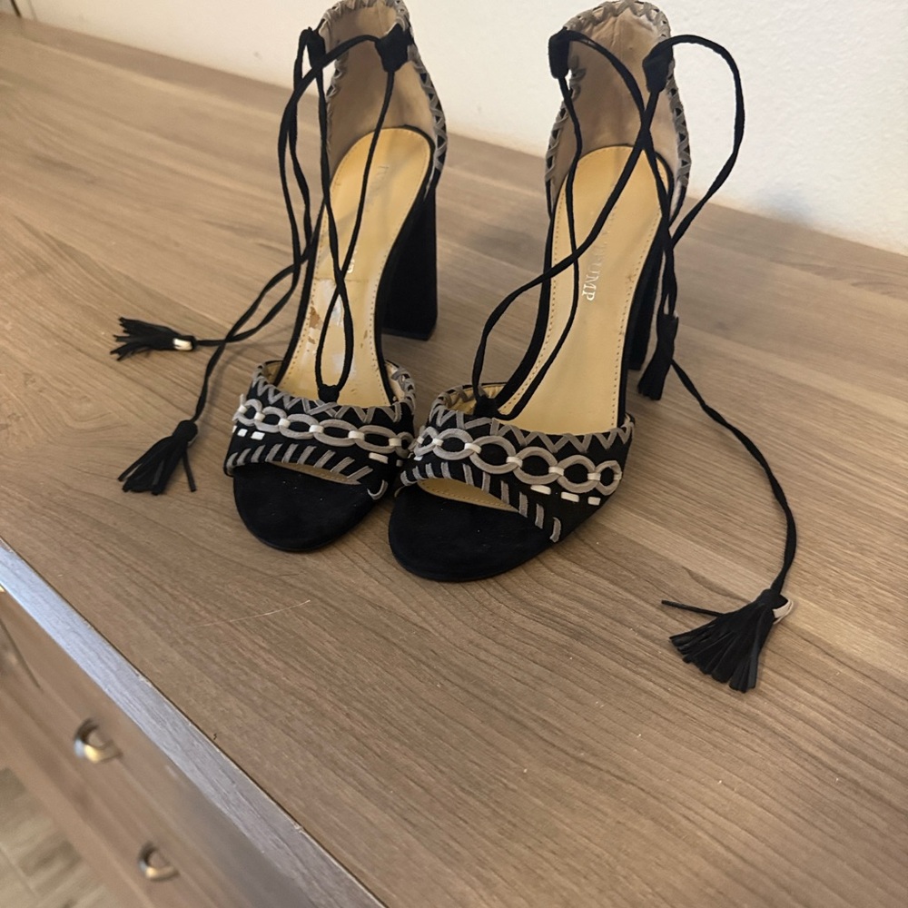 Ivanka Trump Black and Cream Heels